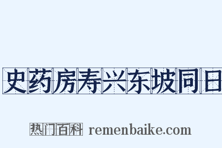 史药房寿兴东坡同日是什么意思的图片